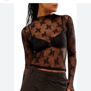 NWT Free People Lady Lux sheer top